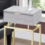 Table d'appoint, table de bout, table de bout, table de chevet, lampe, tiroir de rangement, salon, chambre à coucher