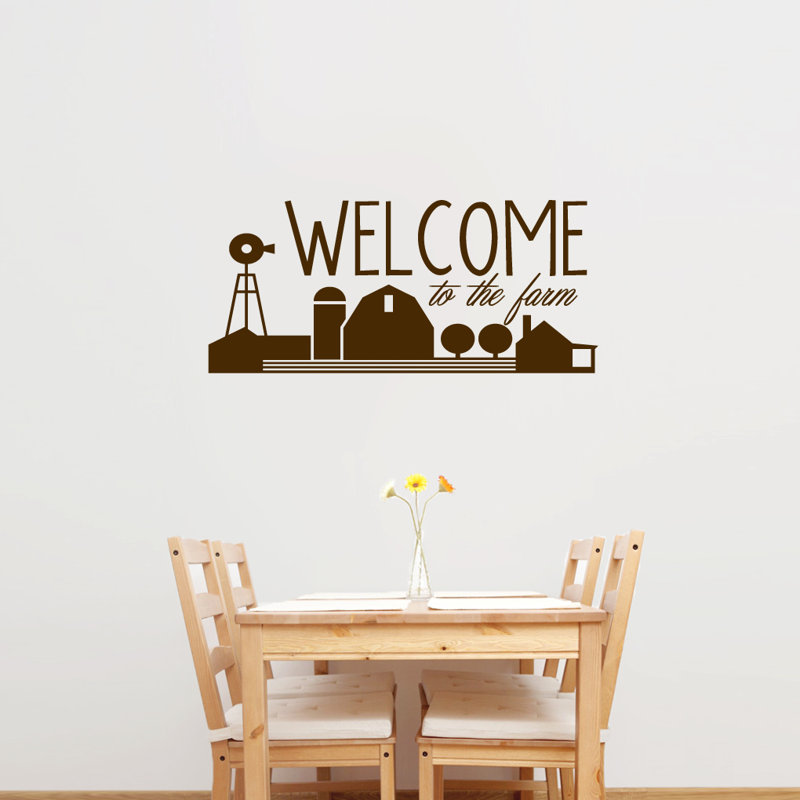 Décalcomanie murale welcome to the farm, Brun
