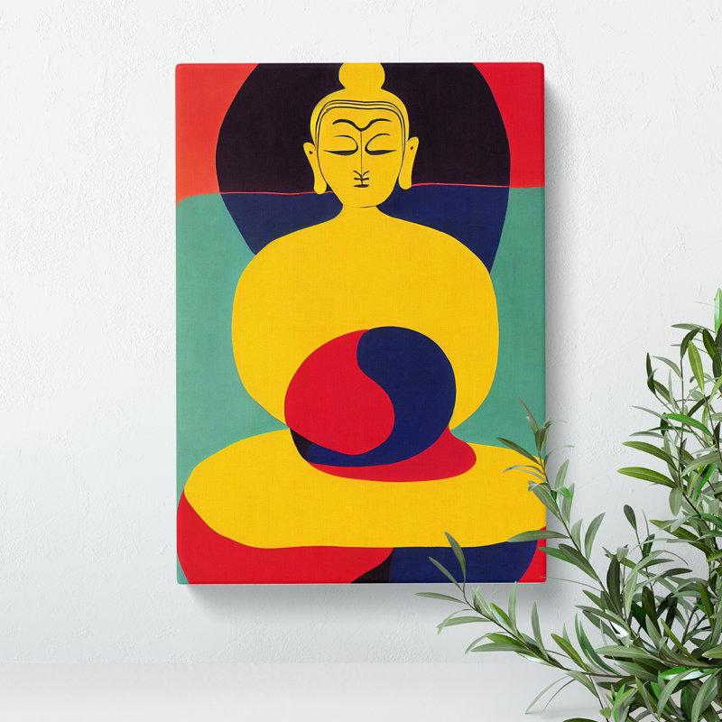 Buddha in Abstract - Wall Art, Wrapped Canvas, 50cm H x 35cm W x 3cm D, No Matte
