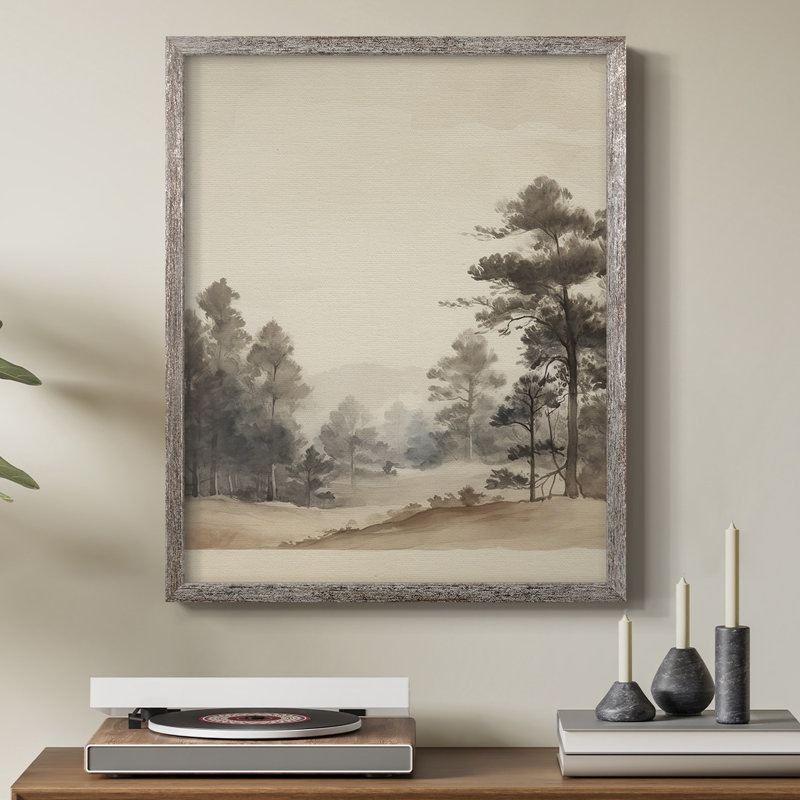 «Vintage Landscape VII», reproduction encadrée - bois massif