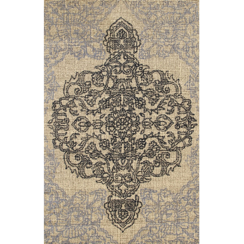Hand Tufted Wool Floral Area Rug, 8' x 10'