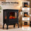 Cheminée électrique sur pied à effet flamme simulée, 3 couleurs de flamme, 750 W/1500 W, 5000 BTU, avec télécommande et minuterie 12 h