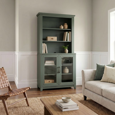 Martha Stewart Bedford 2-Door Cabinet and Hutch Set with Hardware