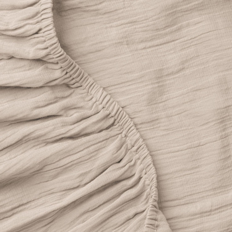 Calm Crinkled Comfort Fitted Sheet (Morning Fog), Queen Fitted Sheet