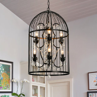 28.4'' 8-Light Birdcage Crystal Chandelier