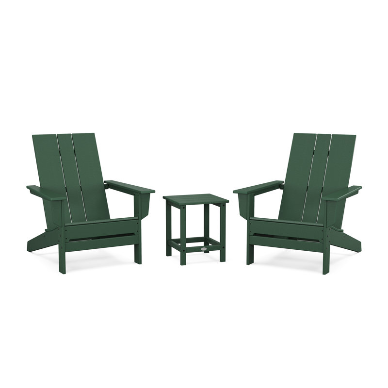 Chaise Adirondack d'extérieur avec table POLYWOOD x ALLModern, Vert