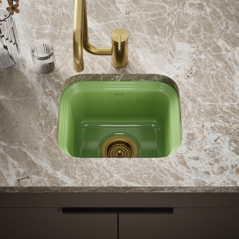 Northland™ 15" L x 12.38" W Undermount Kitchen Sink, Fresh Green