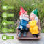 Statue de gnome de jardin Kiss Kiss