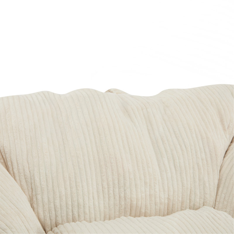 Fauteuil à billes Olbia, fausse fourrure beige