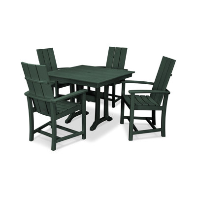 Modern Adirondack 5-Piece Farmhouse Trestle Dining Set by POLYWOOD