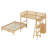Space-Saving Twin Over Full Bunk Bed With Built-In Desk, Wood Bunk Bedand With Three Drawers-1264507178