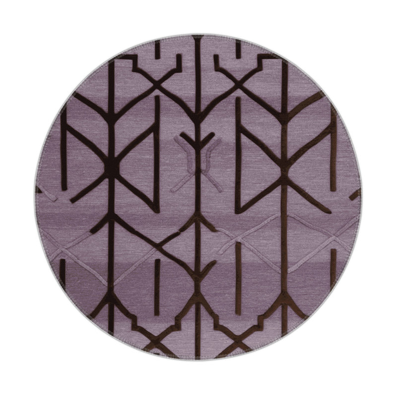 Tapis intérieur et extérieur rose Trellis, Rond 5 pi
