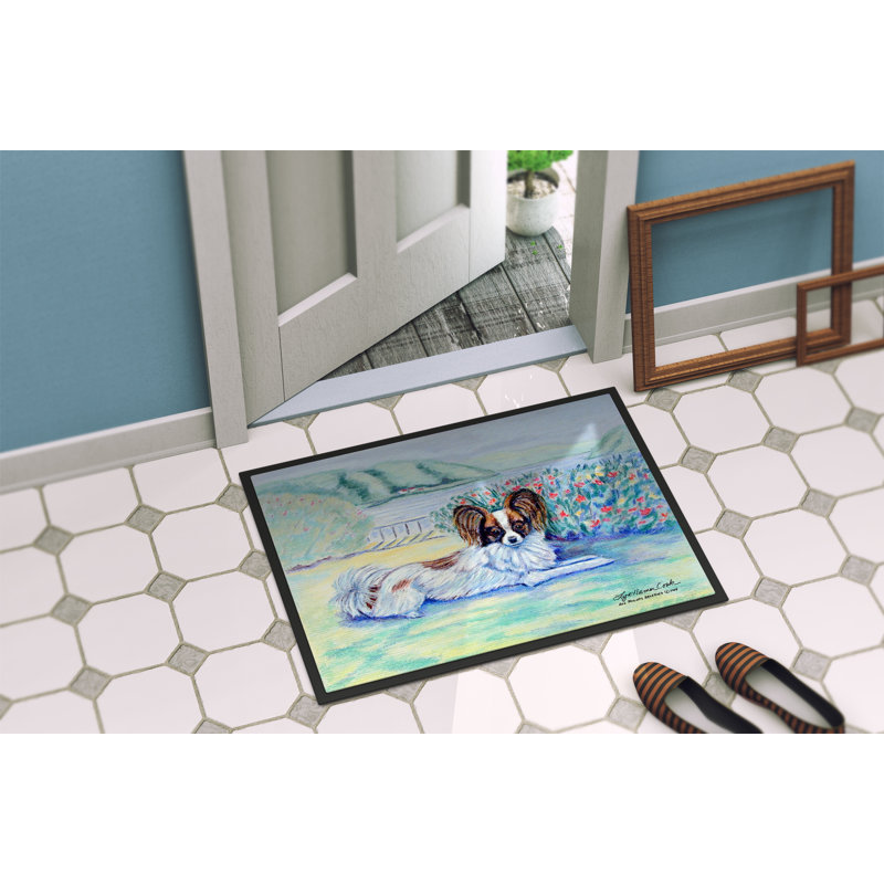 Tapis de porte d’intérieur anti-dérapant papillon, Rectangle 2 pi x 3 pi