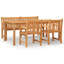 Waukegan Teak Patio Dining Set with Rectangular Table-1053219373