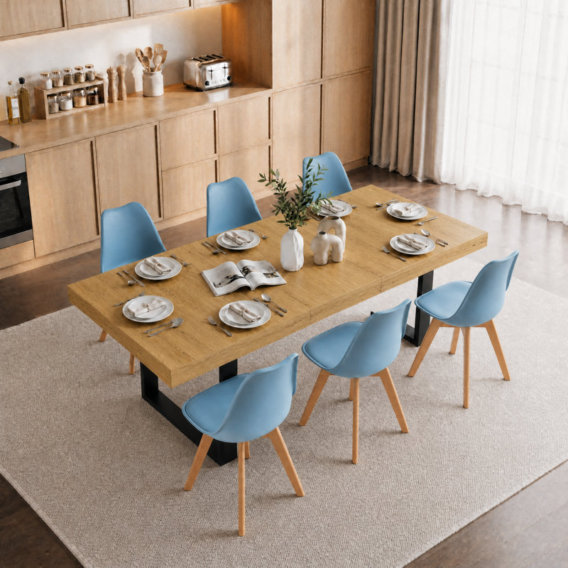 Nero Upholstered Dining Chair, Light Blue