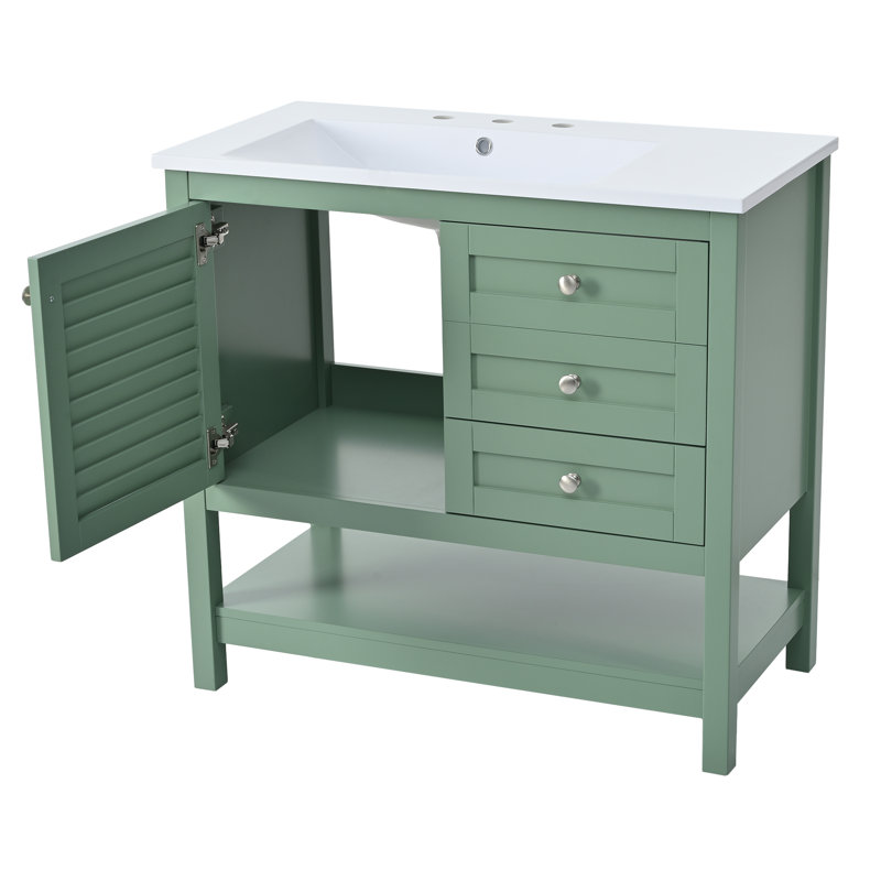 Customizable Vanity Set Solid Wood Classic Style Bathroom