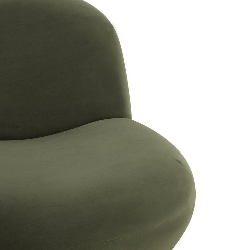 Fauteuil de chambre Portsmouth, Velours vert olive