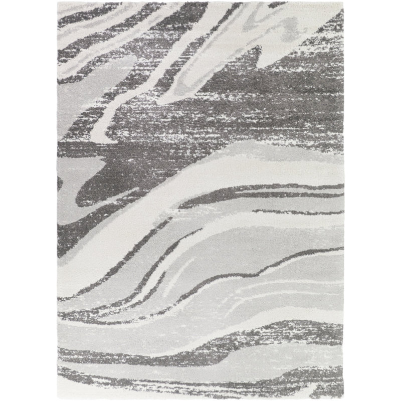 Tapis gris / crème Hagerorn, Rectangle 5 pi 3 po x 7 pi