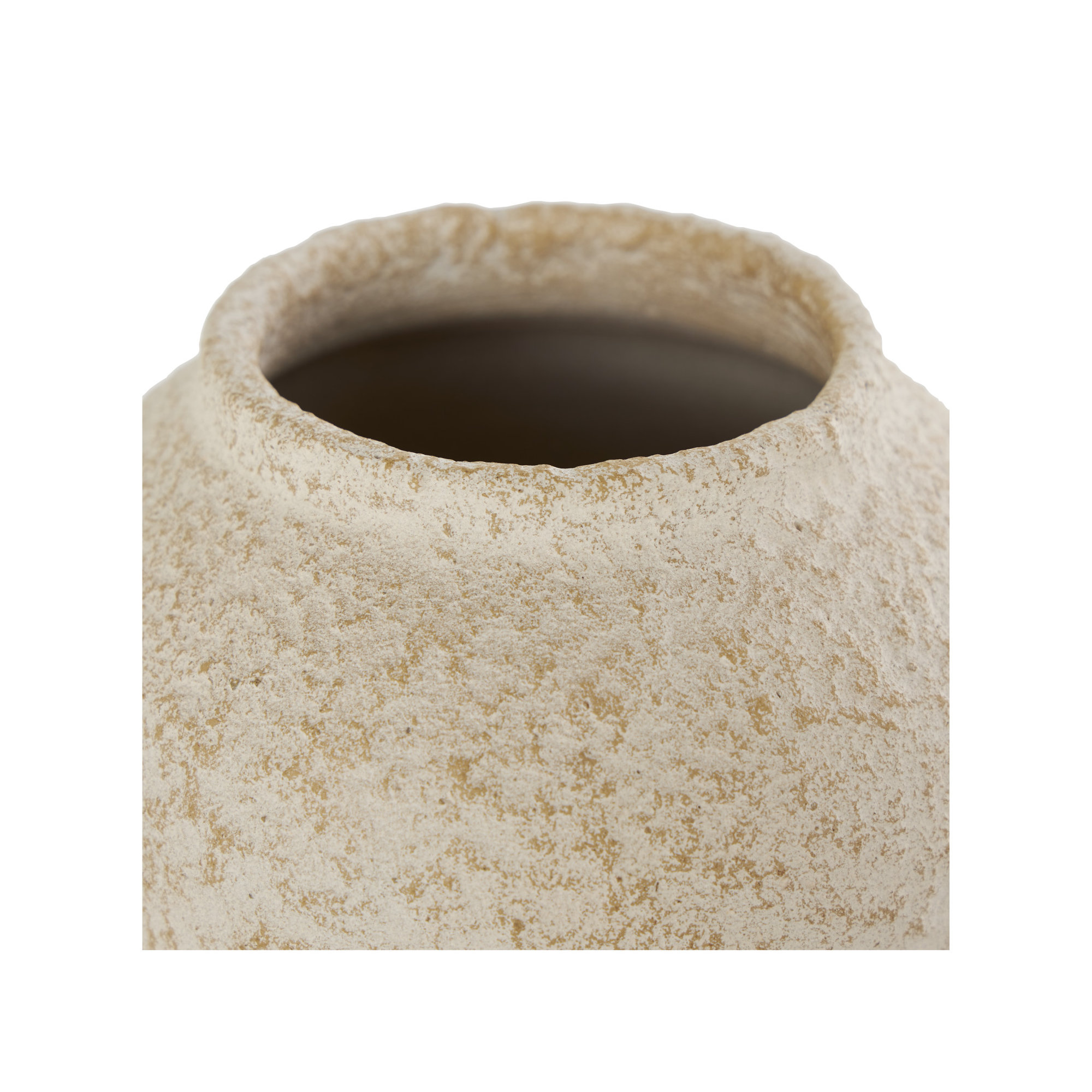 Ceramic Hourglass Textured Decorative Vase with Brown Distressing, Medium
