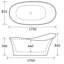 1750mm x 825mm Freestanding Soaking Acrylic Bathtub