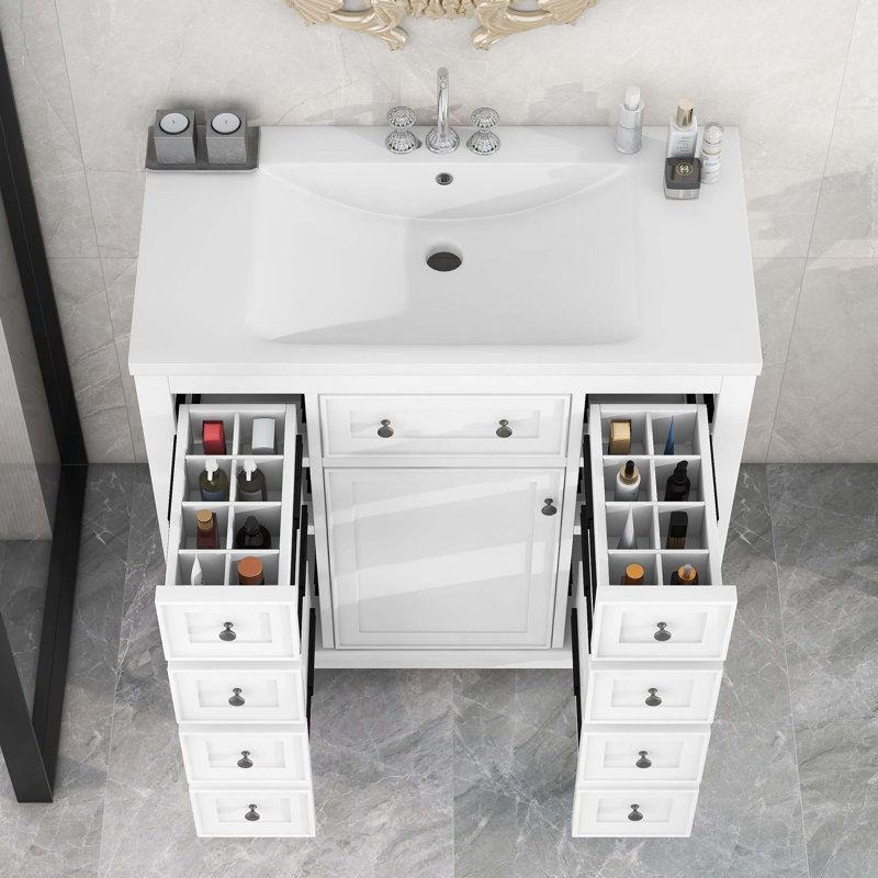 Meuble-lavabo 36 po avec lavabo, Blanc