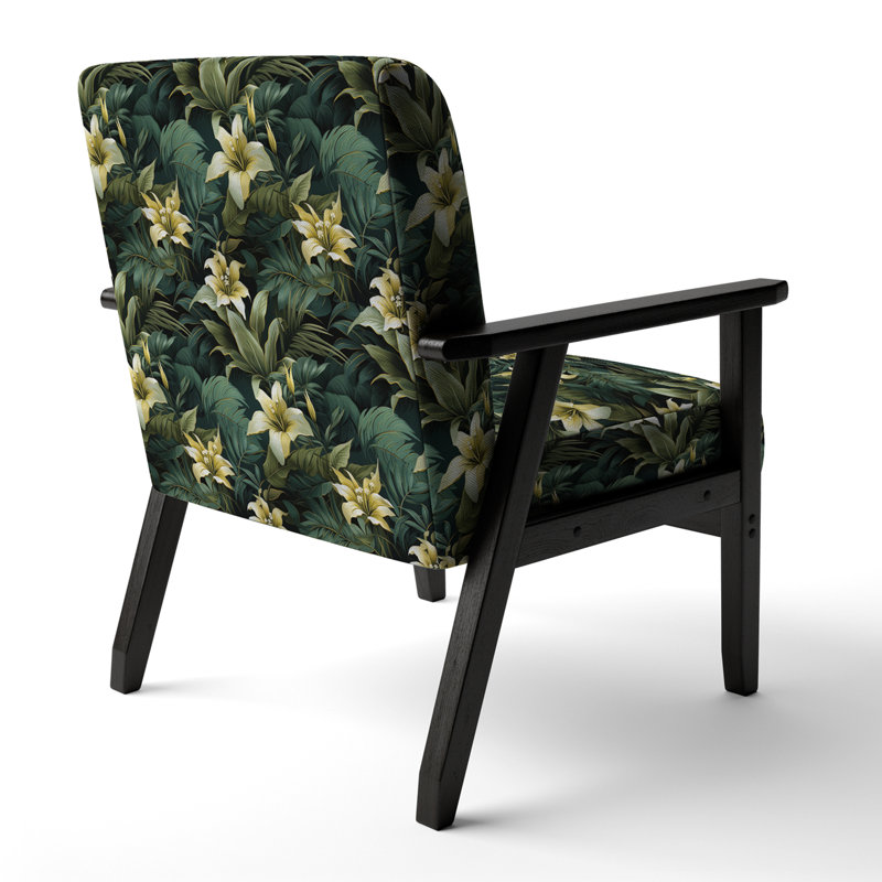 Fauteuil rembourré d'appoint tropical D, Motif tropical élégance mirifique II