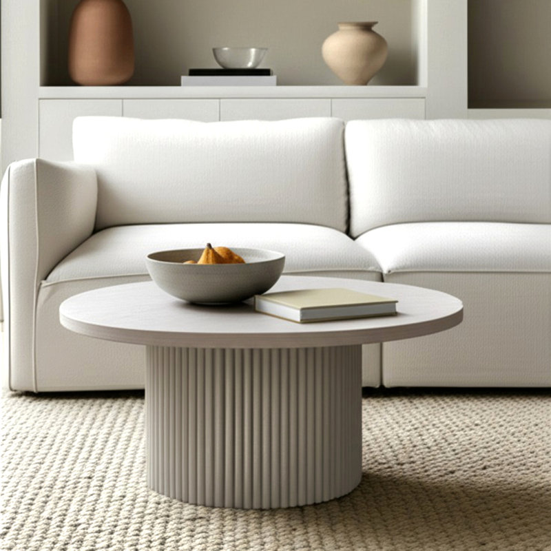 Fairmont Round Cocktail Table, White
