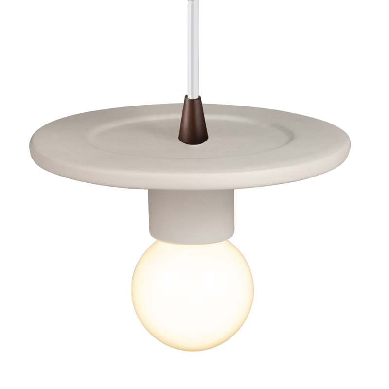 Luminaire suspendu à 1 lumière Leni, Bisque, Bronze foncé