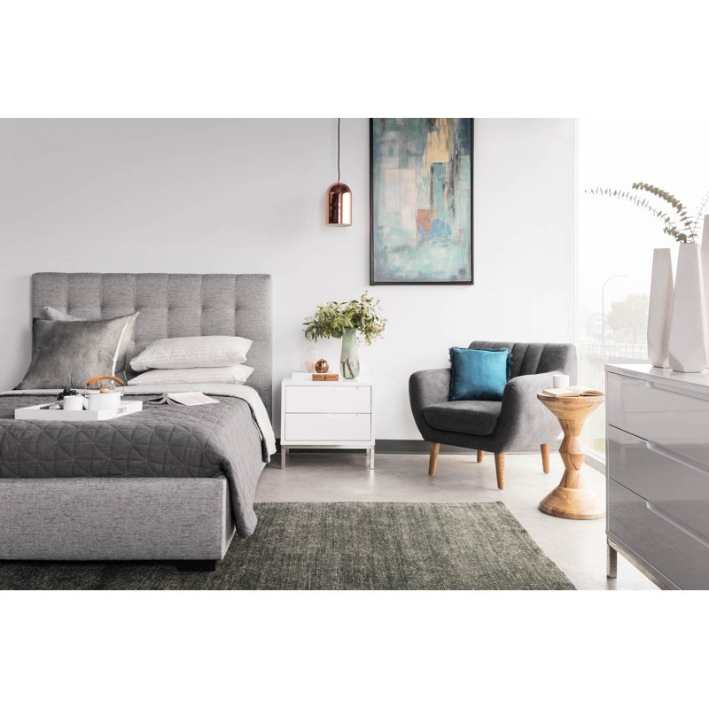 Upholstered Storage Bed, Queen, Gray