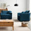 Ensemble de canapé simple avec 2 fauteuils rembourrés en chenille et coussins décoratifs confortables-379590145