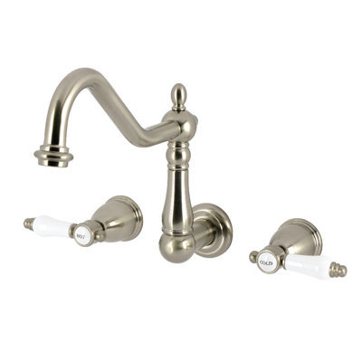 Kingston Brass Bel-Air Double-Handle 3-Hole Wall-Mount Kitchen Faucet