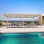 Pergola à persiennes en aluminium à grain de bois 11 po x 21 pi avec toit ajustable et patio rétractable à toit rigide pour la terrasse-137969299