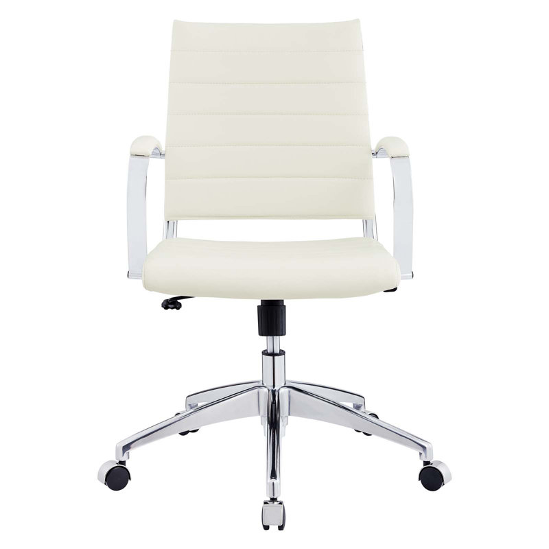 Modway Jive Ribbed Mid-back Executive Office Chair, White