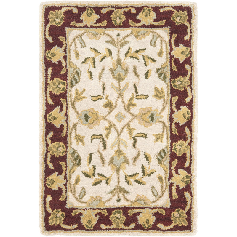 Anotida Hand Tufted Wool Oriental Rug, Rectangle 4' x 6'