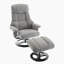 Fauteuil inclinable de massage en chenille pivotant à 360 ° avec repose-pieds Brian-2005758017