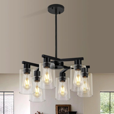 6-Light Modern Farmhouse Black Chandelier