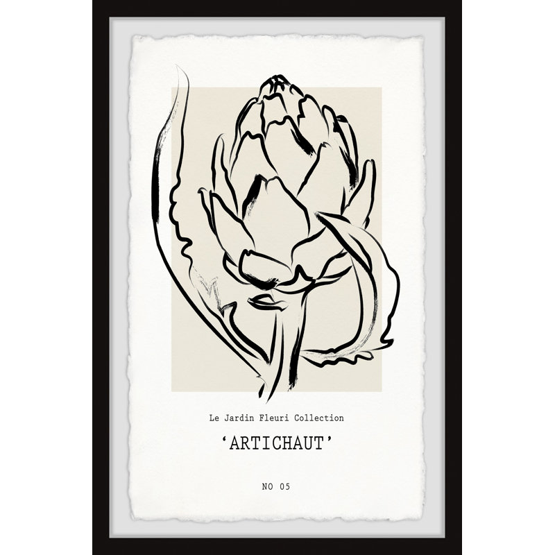 «Artichaut», reproduction encadrée, H 36 po x l 24 po x P 1,5 po