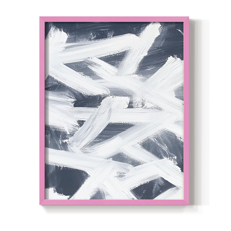 Abstrait XXVII, reproduction encadrée - prête à être accrochée - fabriquée aux États-Unis, Rose, H 20 po x P 16 po