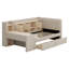 Upholstered Daybed With Drawers, Shelves, Flip Cabinets & Side Table-1431454637