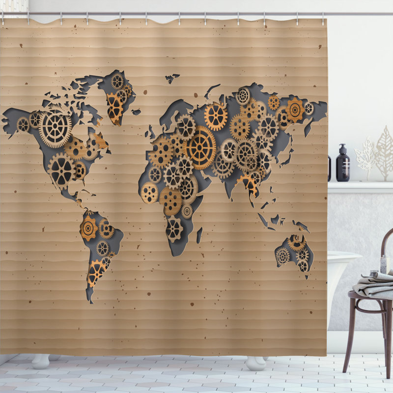 Mixed Shower Curtain with Hooks Included, 69" H x 105" W
