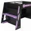 Lit mezzanine en bois avec bureau, tablettes multiples et lumière RVB, mauve-133273268