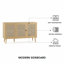 Petit buffet moderne avec 3 portes en rotin, console de rangement de cuisine naturelle pour l'entrée ou le salon