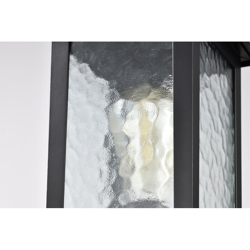 Tête de lanterne câblée à 1 lumière H 17,33 po noir mat