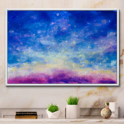 «Blue Oil Abstract Sky», reproduction sur toile flottante