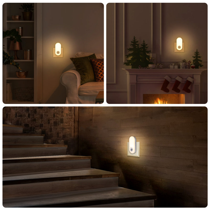 Extra Bright Motion Sensor Plug in LED Night Light with 2 Color Temperatures & 2 Brightness Levels​ (2-Pack)