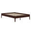 Structure de lit plateforme moderne en bois avec lattes de bois et support en métal, assemblage facile-151728366