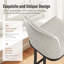 Romilio 24″ Upholstered Light Grey Counter Stool with Faux Leather for Kitchen & Dining-93557368-111846131