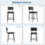 Ensemble de 8 tabourets de bar, chaises de comptoir rembourrées avec dossier et repose-pieds, noir-132153038