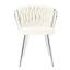 2 chaises de salle à manger modernes en lin blanc - Pieds en métal électroplaqués, ergonomiques et élégants pour la chambre à coucher, assise éponge épaisse, base, réglable, antidérapante, silencieuse, hauteur réglable, silencieuse, silencieuse-1732854289-1732854290