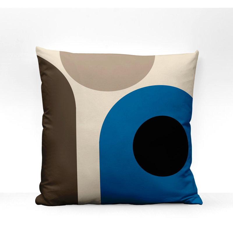 Yenz Outdoor Reversible Throw Pillow, 15" x 15", Turquoise